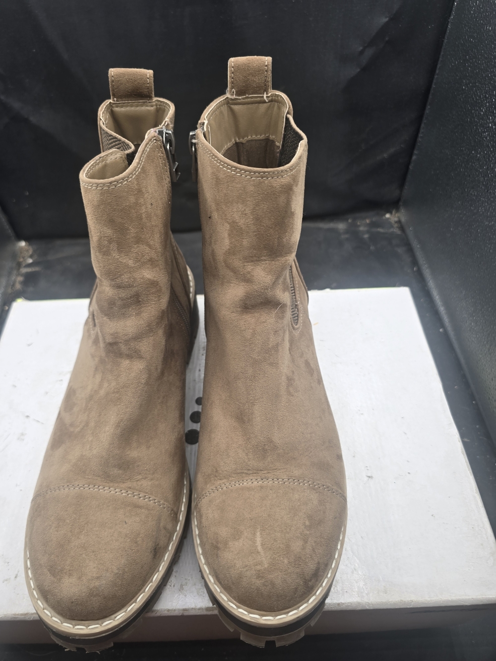 Time and Tru‎ Suede Tan Ankle Booties